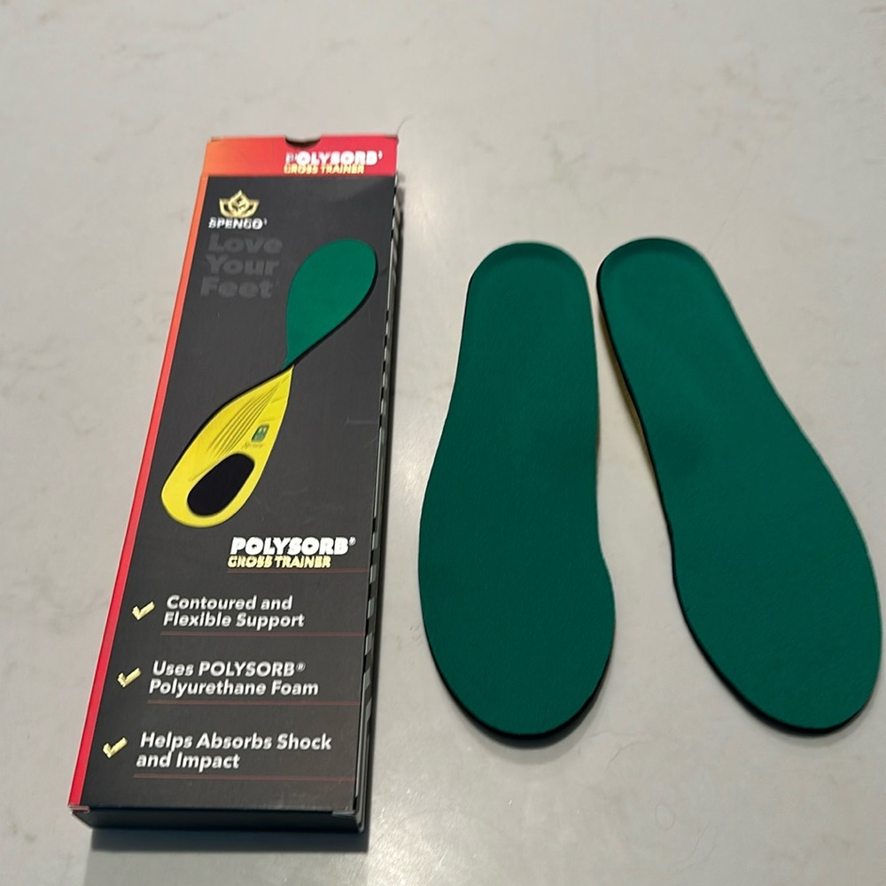 SPENCO Polysorb cross trainer insole Size W 7-8.5 or M 6-7.5 New In Box